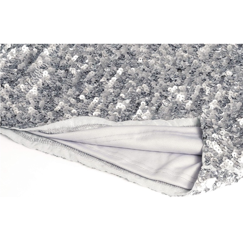 NWT Silver Sequin Stretch Skirt, Rhinestone Cowboy, Disco, Metallic - Picture 9 of 15